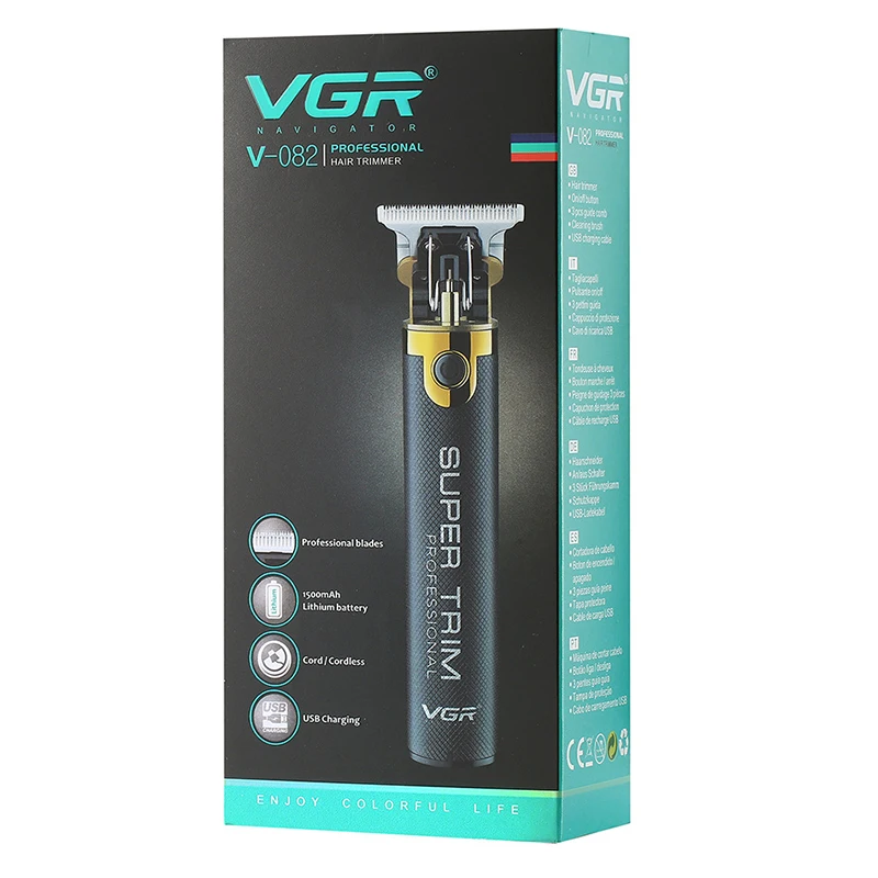 

VGR Electric Barber Retro Oil Head Electric Push Shears T9 Push White Carved Small Fader Hair Salon V-082