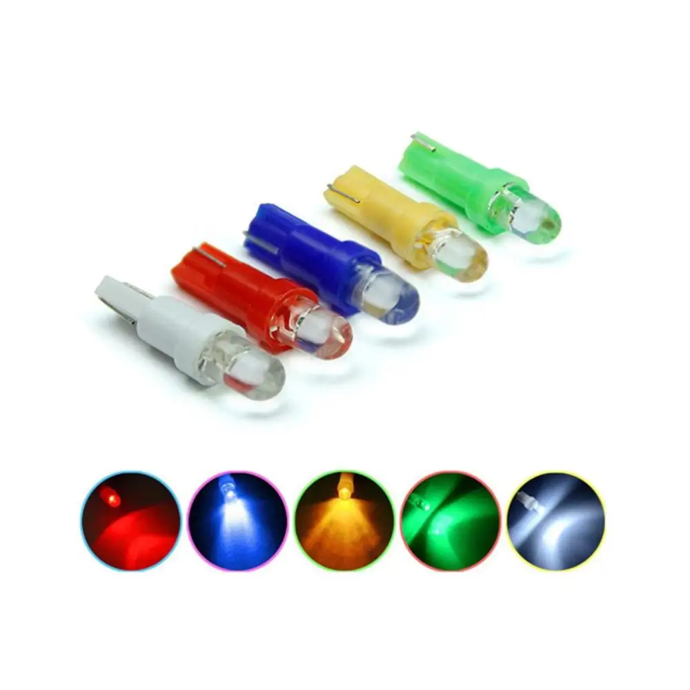 

20pcs Car Interior T5 Led 1 SMD DC 12V Light Ceramic Dashboard Gauge Instrument Ceramic Car Auto Side Wedge Light Lamp Bulb