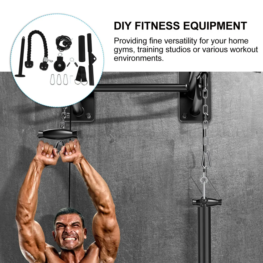 

1 Set Pulley Cable Machine Attachment System Durable Strength Training Equipment