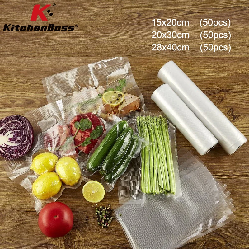 

Вакуумные пакеты, 15x25 см, 20x30 см, 28x40 см, 150 шт.