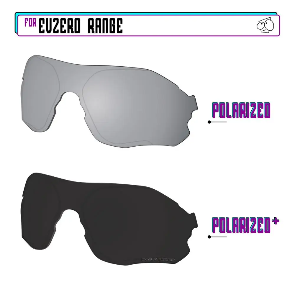 EZReplace Polarized Replacement Lenses for - Oakley EVZero Range Sunglasses - Blk P Plus-SirP Plus