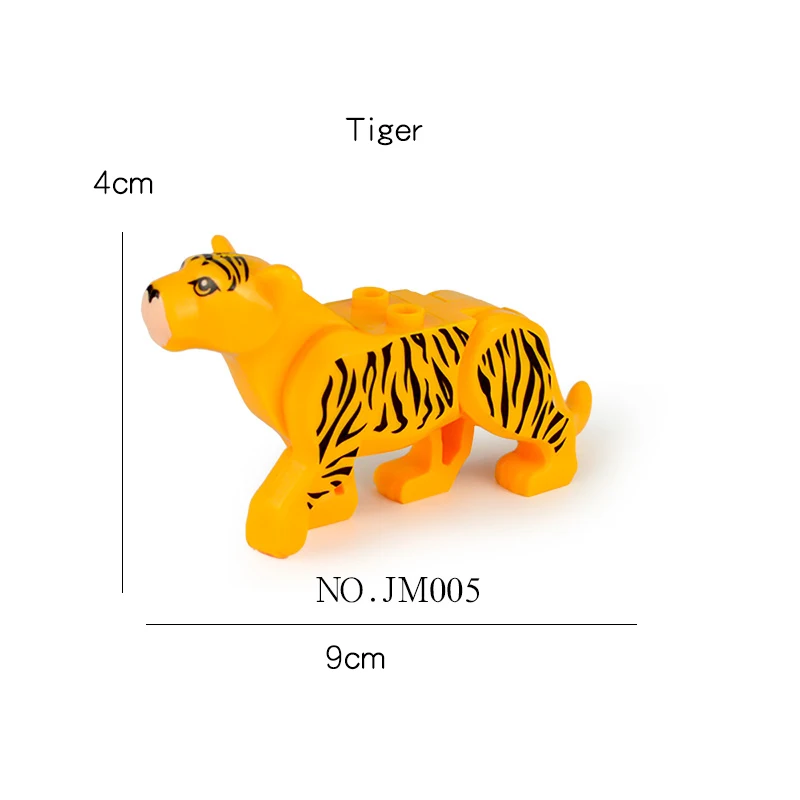 

Small Building Blocks Bricks Animal Figures Shark Tiger Chimpanzee Cow Crocodile Toy for Children Kids Compatible with legolying