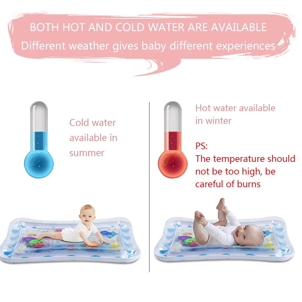 Детский водный игровой коврик для детей 3 6 9 месяцев надувной детский с животиком