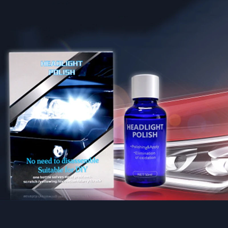 

Set Headlight Repair Polish Auto 30ml Sponge Maintenance Scratch remover