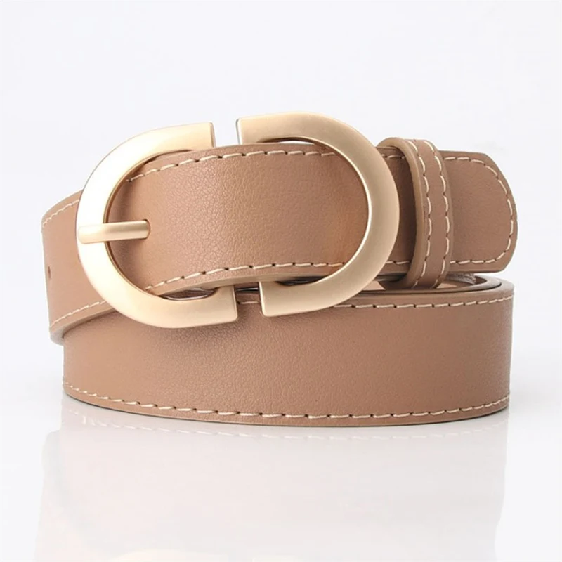 

2021 Fashion Simple Belts for Women Pin Buckle Imitation Leather PU Belts