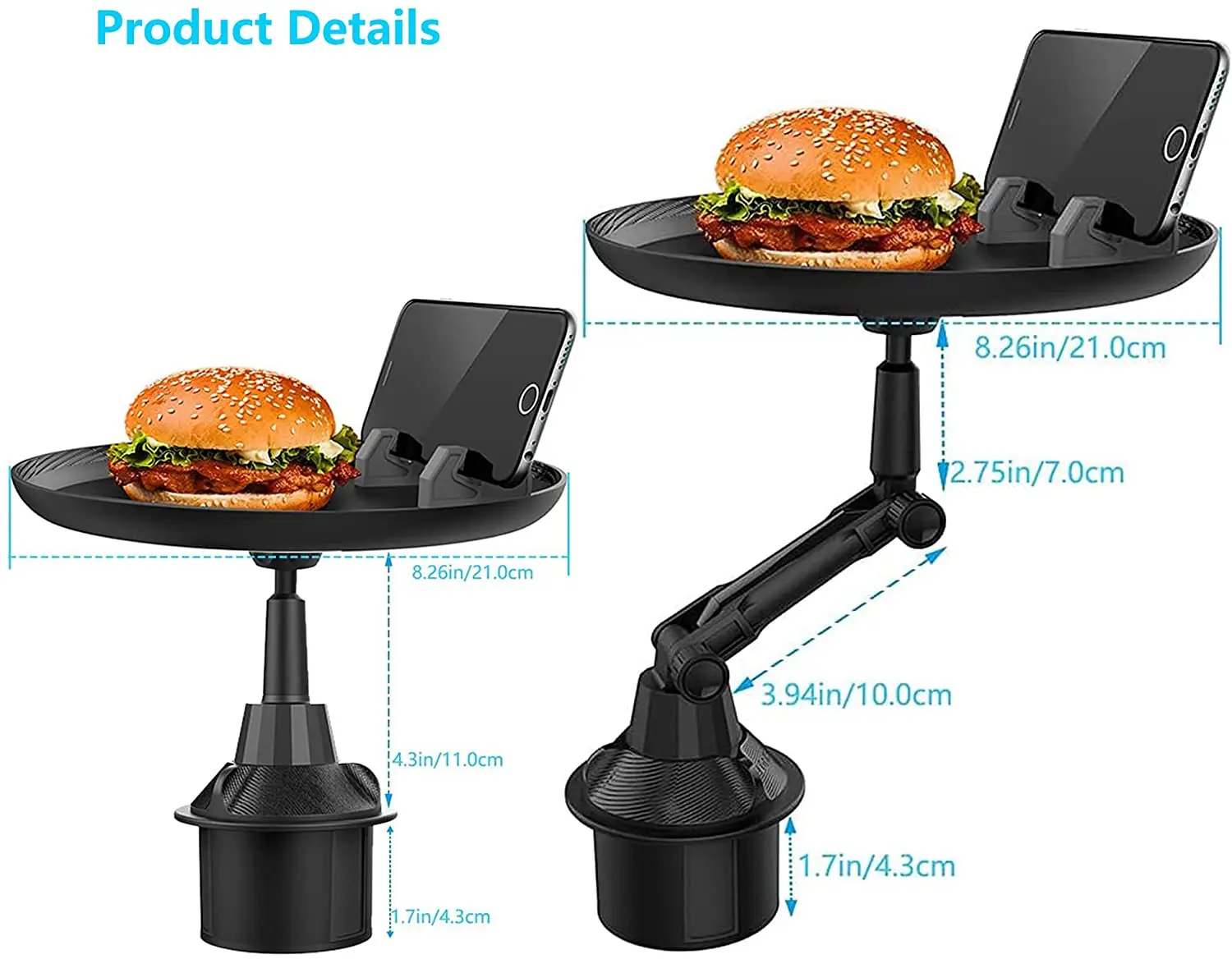 Multifunctional Car Cup Holder Tray Table 360° Swivel Adjustable Food Eating for Holders Mobile Phone Bracket | Автомобили и