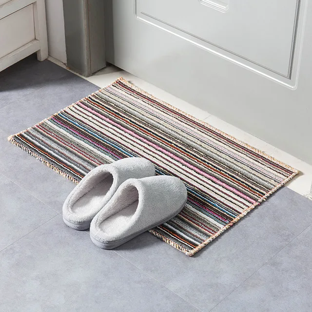 Продвижение по низкой цене Цветной полосатый входной коврик Противоскользящий