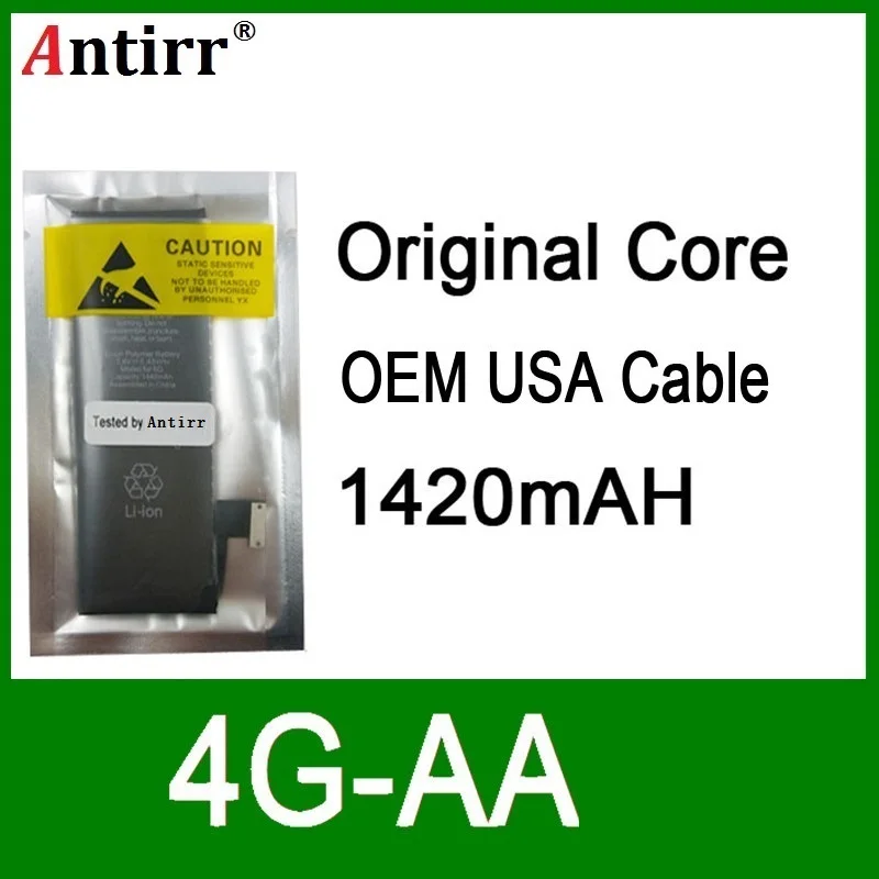 

10pcs/lot Real Capacity China Protection board 1420mAh 3.7V Battery for iPhone 4G zero cycle replacement repair parts 4G-AA