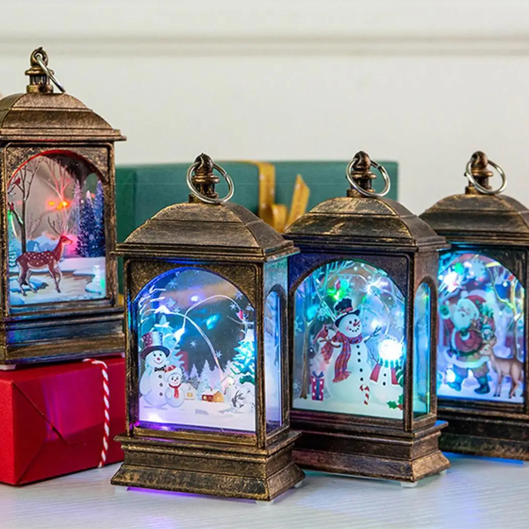 Домашний теплый желтый медный Ночной светильник в виде Санта-снеговика как на