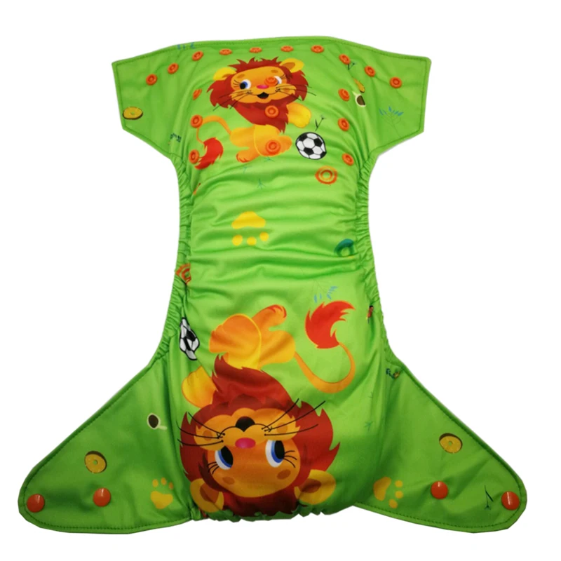 Детские моющиеся подгузники AIO с карманами ткань полиуретановыми нитями