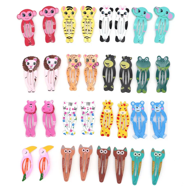 32Pcs/Set Cute Colorful Snap Metal Hair Clips For Baby Girls Toddler Cartoon Fruit Animal BB Pins Barrettes With Gift Bag | Красота и