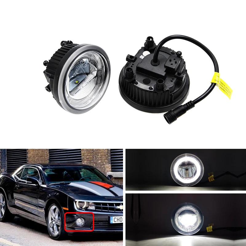 

E4 DOT DRL Halo, светодиодный передний противотуманный светильник в сборе, наборы для Chevrolet Chevy Camaro 2010 2011 2012 2013, автостайлинг