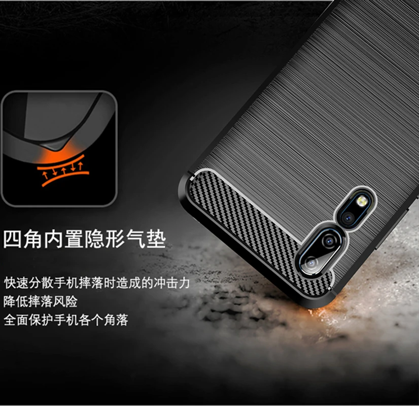 Роскошный противоударный чехол из мягкого силикона ТПУ и углеродного волокна с