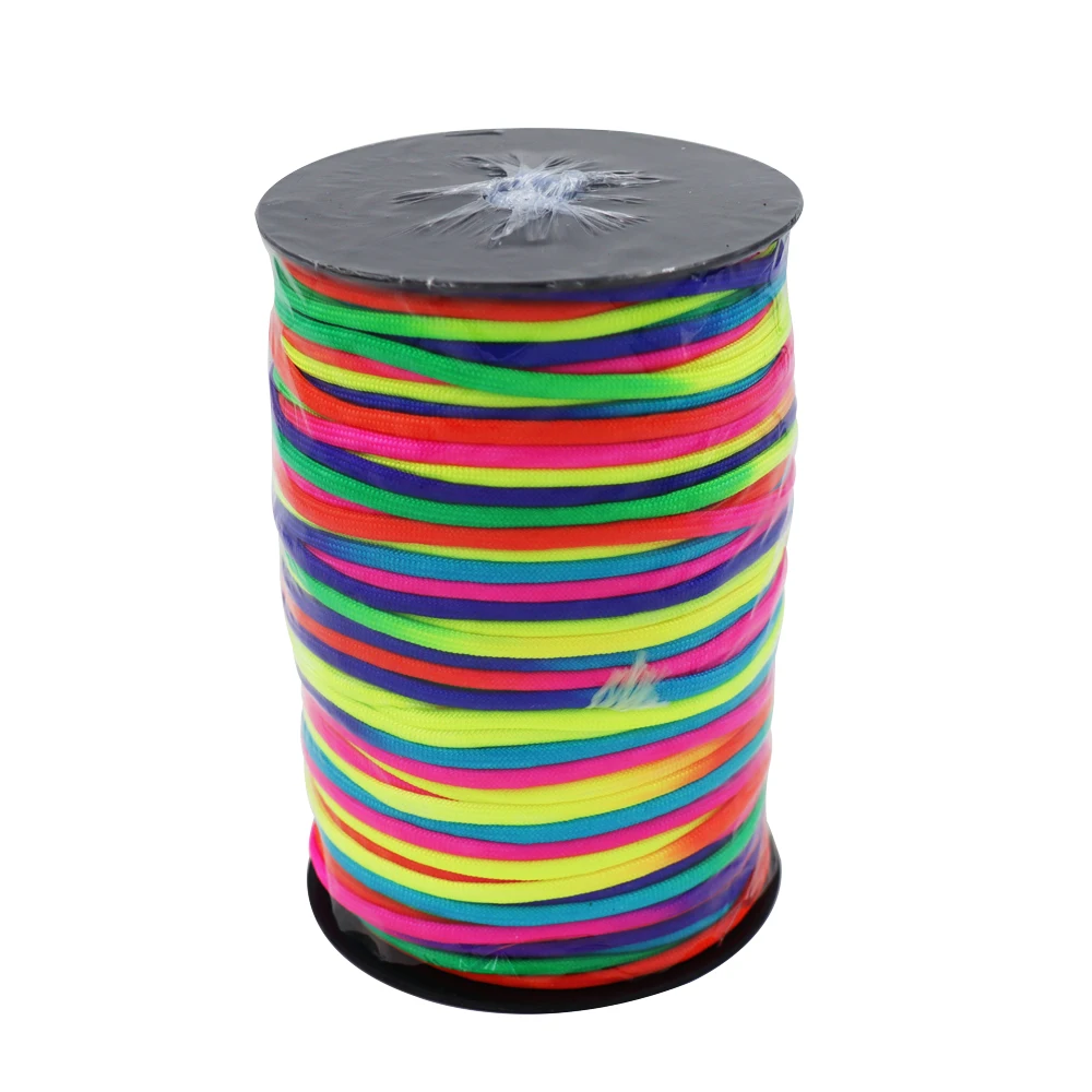 

YOUGLE 100 Meters 7 Strand Colorful Rainbow Cord Parachute Cord 550 Paracord Tie Dye Style Type III Paracord Great For Dog Leash