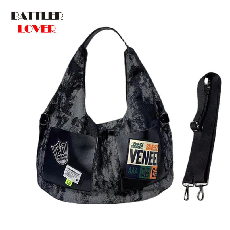 

Retro Cow Travel Bag For Women Punk Shoulder Crossbody Luggage Multifunctional Underarm Sports Bag Female Vintage Armpit Purses