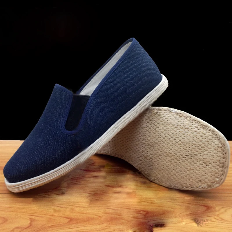 Высококачественные хлопковые туфли ручной работы с синим крылом Чунь вушу дзен