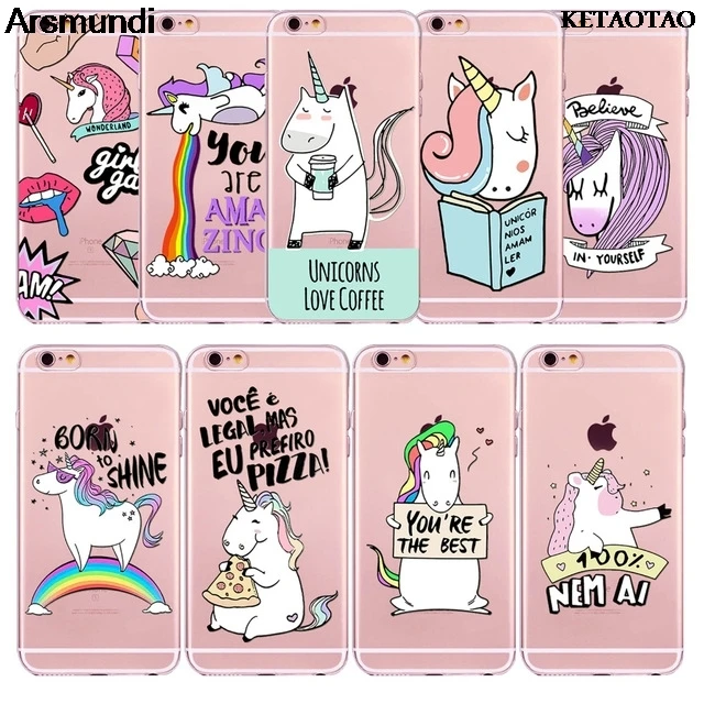 KETAOTAO 2018 новые милые чехлы для телефонов с единорогом iPhone 4S 5C 5S 6 6S 7 8 Plus XR XS Max