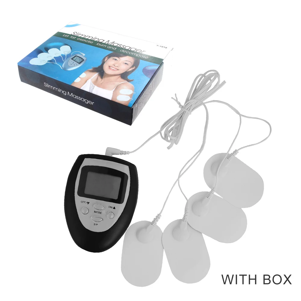 black set with box Физиотерапия электронный Миостимулятор для похудения, миостимулятор мышц, цифровая физиотерапия - Цвет: black set with box
