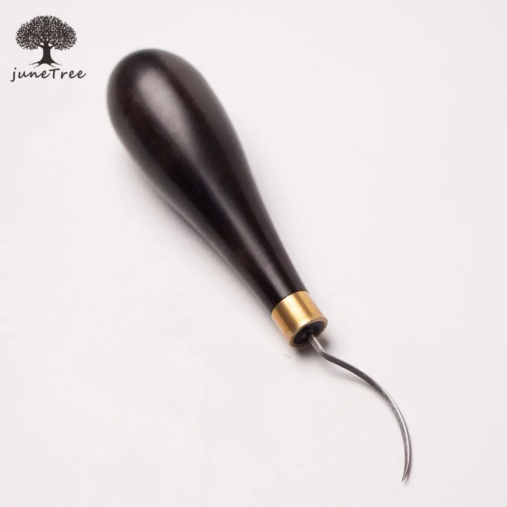 

Junetree Stitching curved Awl DIY Wood Handle Drill Awl Round Solid Tool for Leather Craft Puncher Drills Sewing Lines Pick Awl