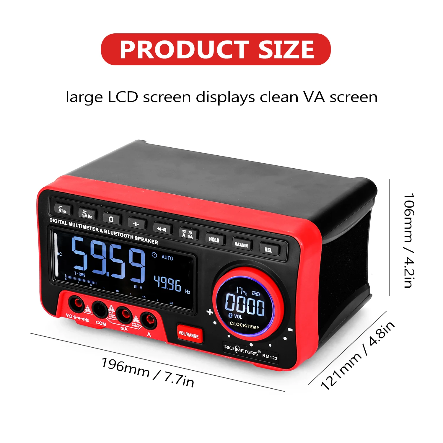 

RICHMETERS AN888S Digital Display Multimeter True RMS 19999 Multimeter AC/DC Voltage Resistance Capacitance Frequency Meter