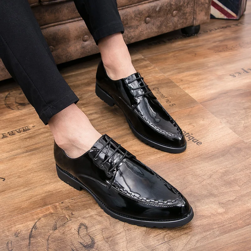fashion men formal shoes lace up leather party office wedding sapato social scarpe uomo eleganti derbi grimentin | Обувь