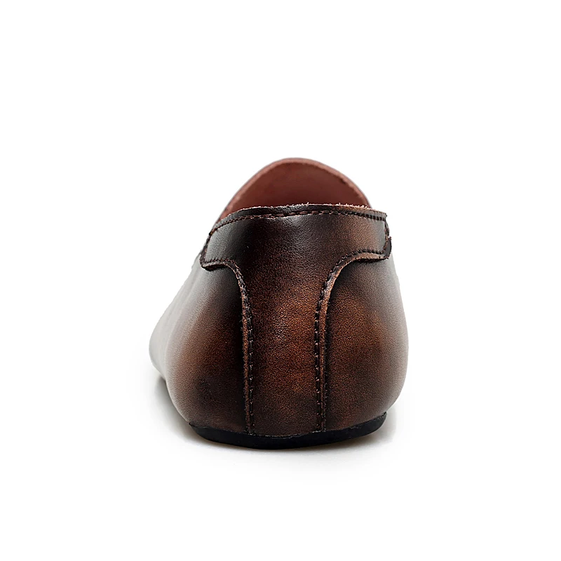 New Fashion Men Leather Flats Shoes Comfortable Man Casual Slip on Male Outdoor Walking Split Driving | Обувь
