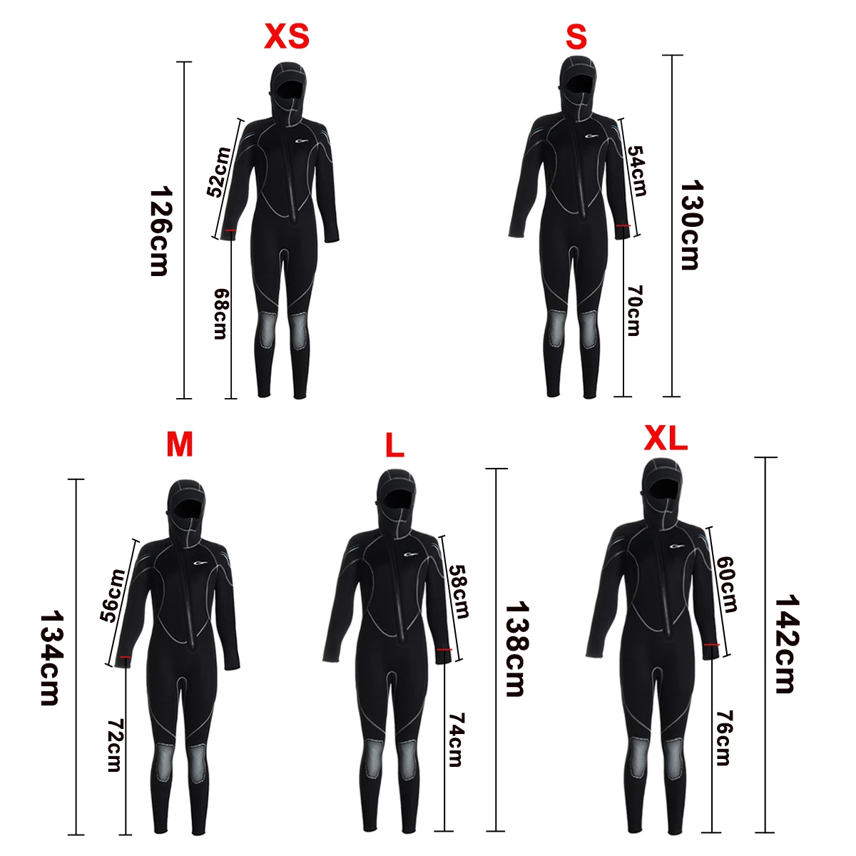 

Long Sleeves 5MM Neoprene Women Diving WetSuit Underwater Suit With Hooded Wet Suits Diving Swimming
