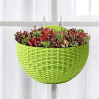 1pc flower pot wall mounted plastic solid color wall hanging basket flowerpot yard decor garden planter pot