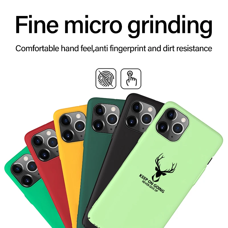 

Ultra-thin Christmas Deer Matte Hard PC Phone Case For iPhone 12 11 Pro Max XSmax XR XS X 8 7 6 Plus Cute Colorful Frosted Cover
