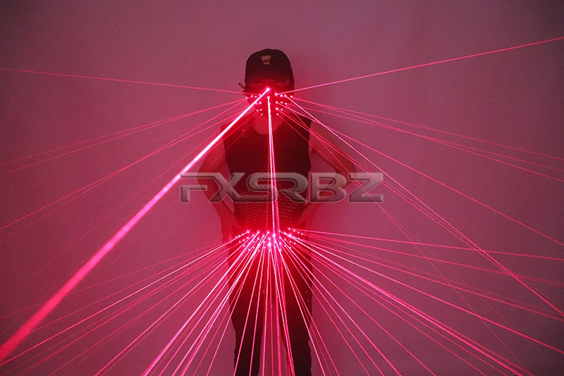 Модный красный лазерный пояс с поясом светящаяся маска светодиодный костюм для