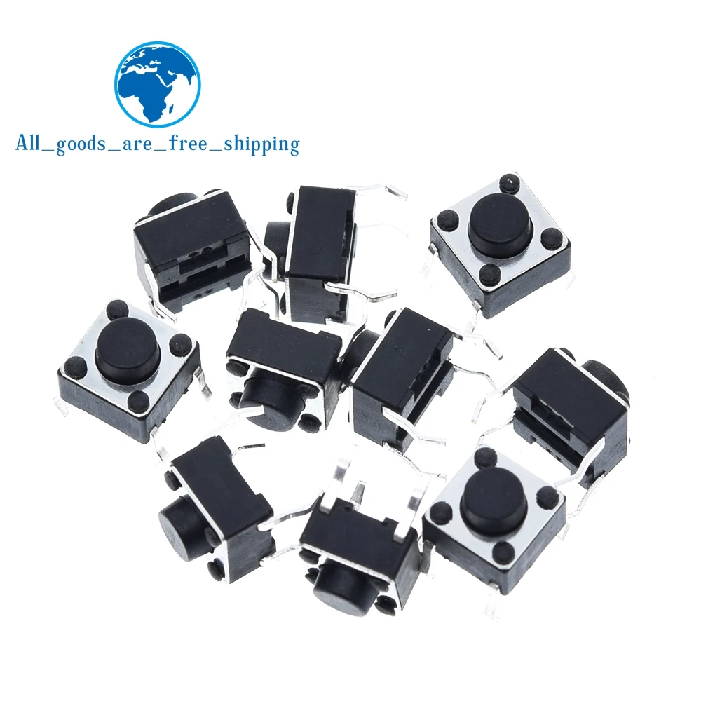 100pcs Tactile Switch Momentary Tact 6x6x5 665mm DIP Middle 4 pin ever
