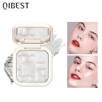 qibest shimmer highlighter powder palette face contouring makeup highlight face bronzer highlighter brighten skin 4 colors