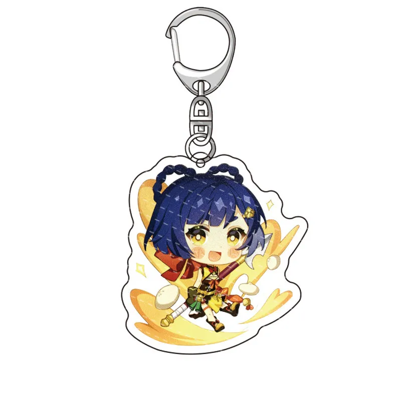 

Genshin Impact Figure Zhongli Diluc Keychain Cosplay Character Venti Paimon Tartaglia Mona Acrylic Key Chain Pendant Keyring