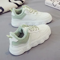 off white leather casual shoes chunky womens fashion sneakers winter running non leather vulcanize platform boots tennis