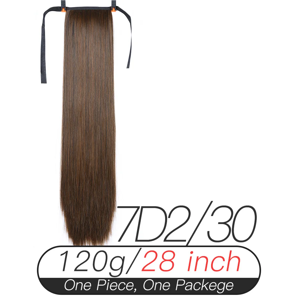 7D2I30 Xnaira афро поддельные волосы пучок кусок блонд длинный прямой шнурок конский хвост Синтетический конский хвост наращивание волос Клип Ins для черного - Цвет: 7D2I30