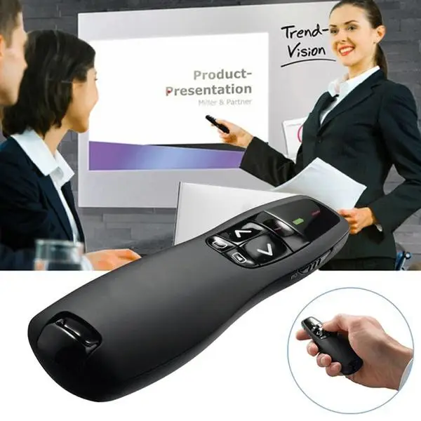 2.4Ghz Wireless Presenter Pen Transmitter Built-in USB Receiver Handheld Remote Control for PPT Presentation Teacher Assistant |