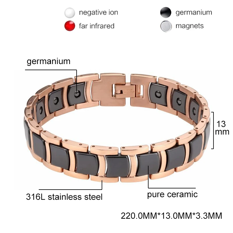 Браслет OKtrendy женский керамический черный лечебный браслет из Германия с