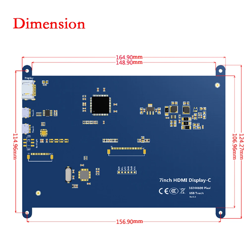 7 дюймов Raspberry Pi 3 сенсорный Экран 1024*600 4 ЖК дисплей Дисплей HDMI TFT монитор для Model B + PC