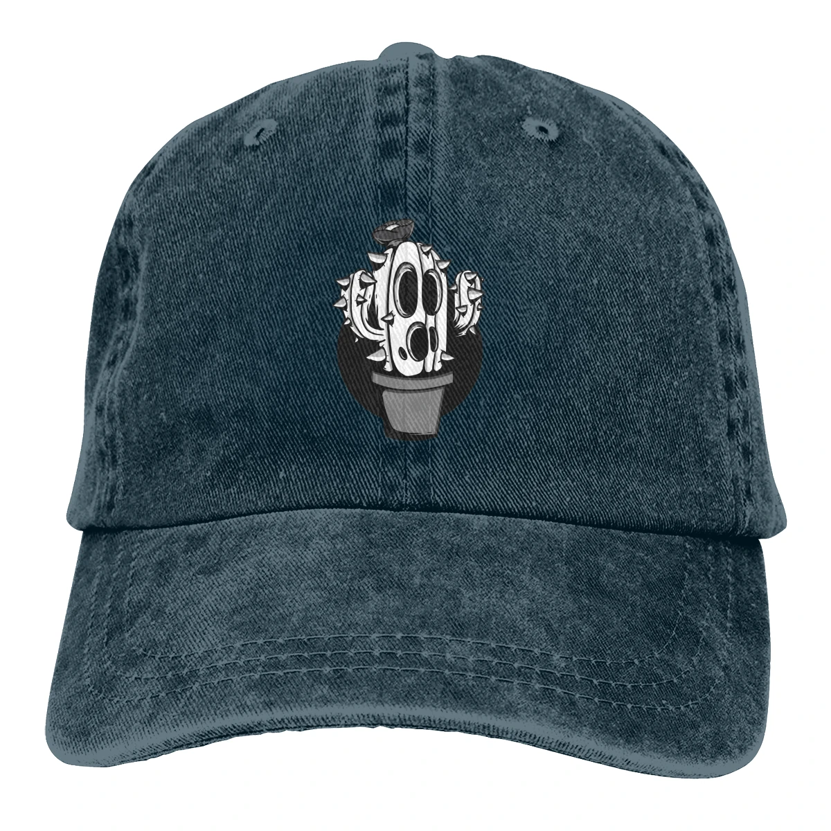 

Black And White Cactus Monster Mascot Vintage Unisex Adjustable Trucker Cap for Adult
