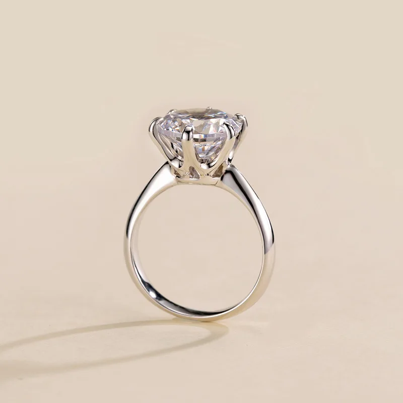 Огромные Роскошные обручальные кольца из настоящего белого золота с муассанитом