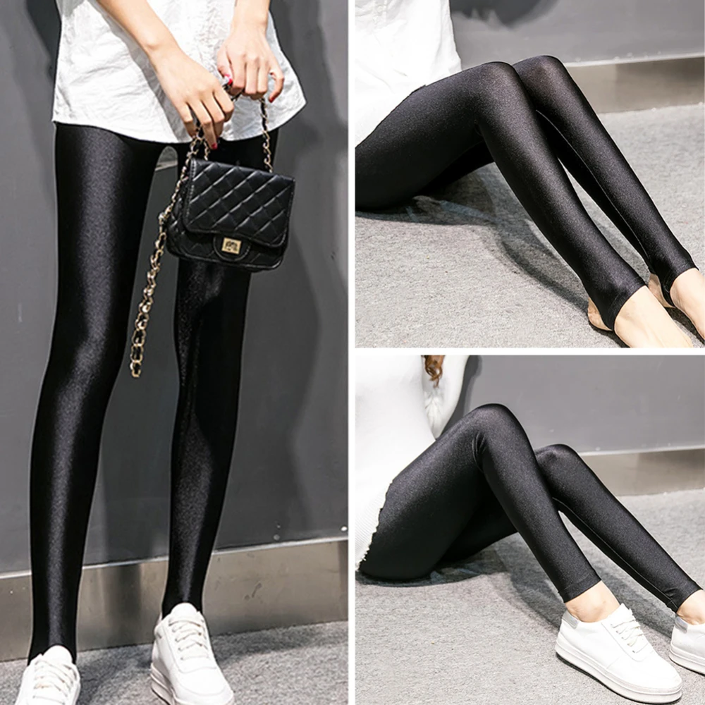 В эластичных Длинных Брюках с девятью точками тонкие облегающие Блестящие Брюки