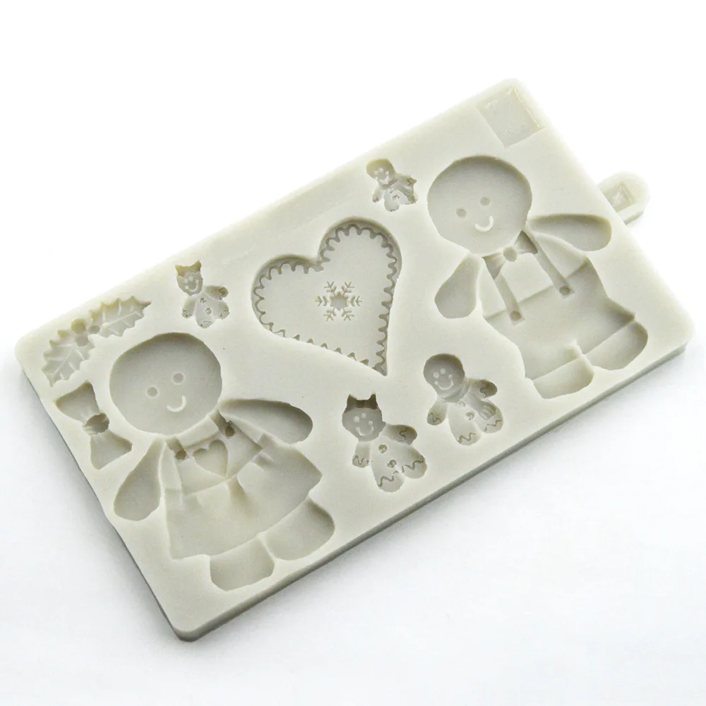 Новый Рождественский Снеговик рождественский цветок сердце силиконовая форма