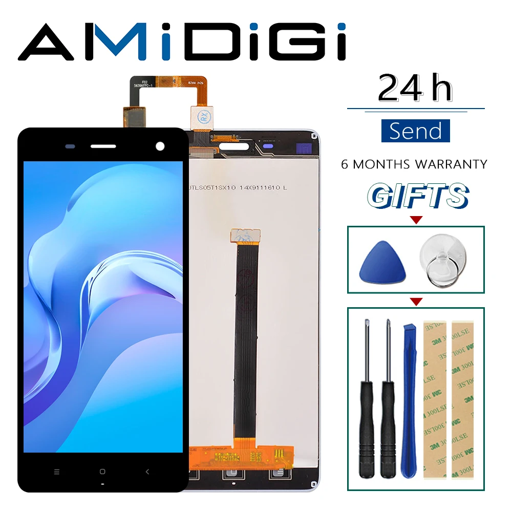 Сенсорный ЖК экран для Xiaomi Mi4 дигитайзер с рамкой оригинальная замена черный