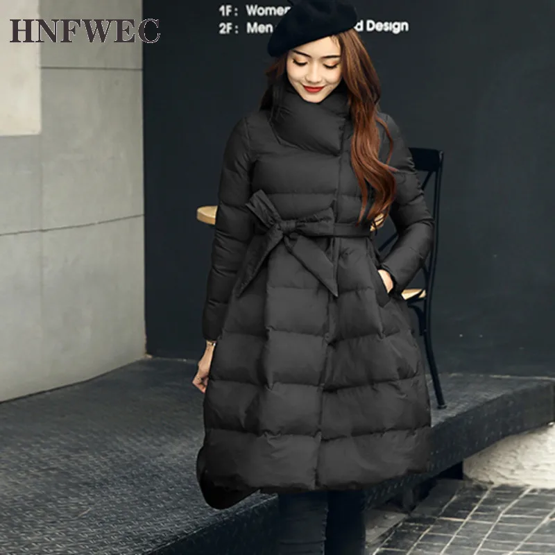 

2020 Autumn winter New Pattern Casual Solid Color Long Sleeve Long Slim Down Jacket Cotton-padded Clothes Women V122