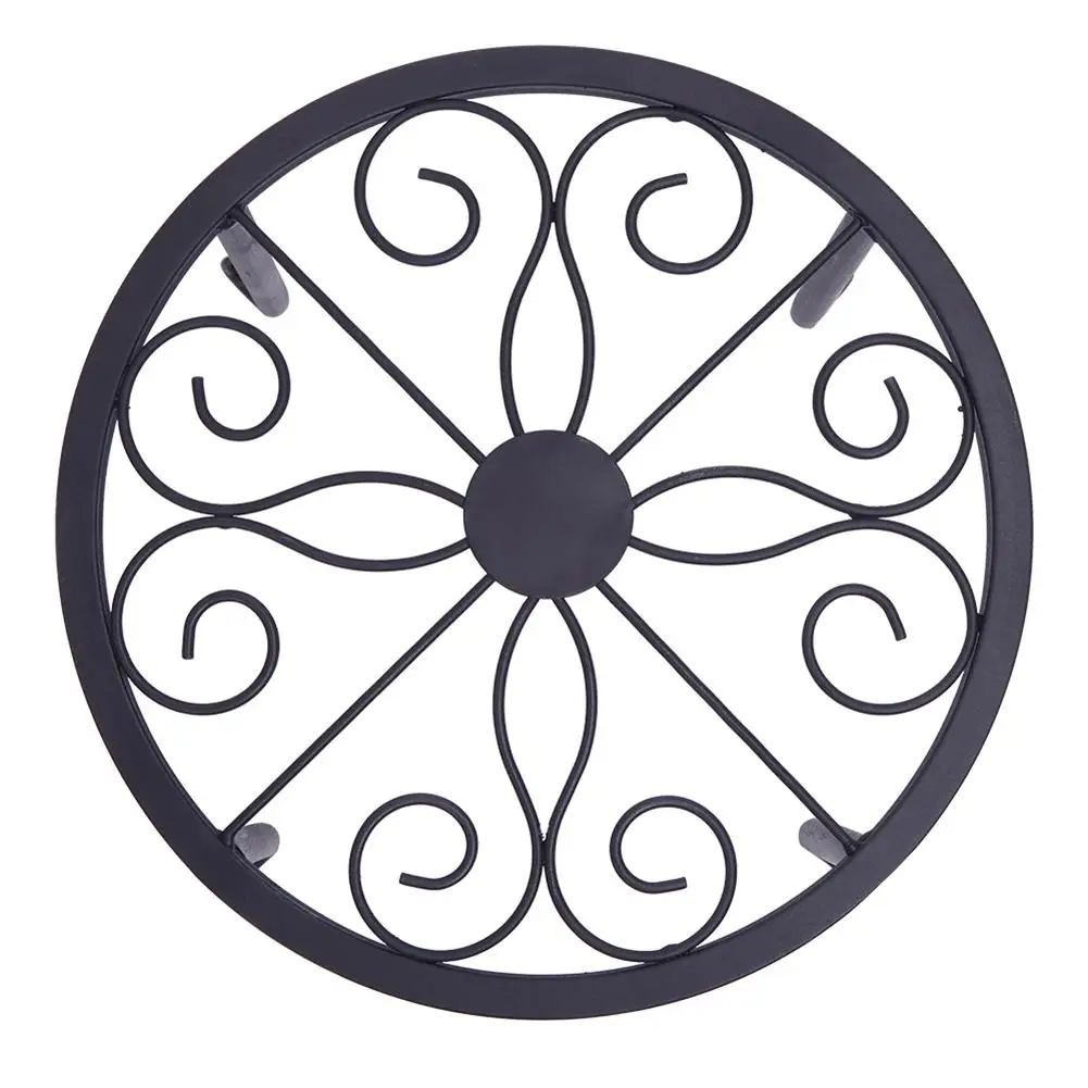 

4pcs Metal Iron Flower Stand Tray Plant Stand Indoor Flower Rack Support for Flowers Pot Stand Living Room Garden Decoration