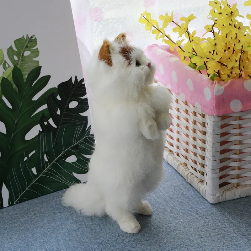 Кукла Кот 27 см плюшевые игрушки милая реальная жизнь животные кошки белая