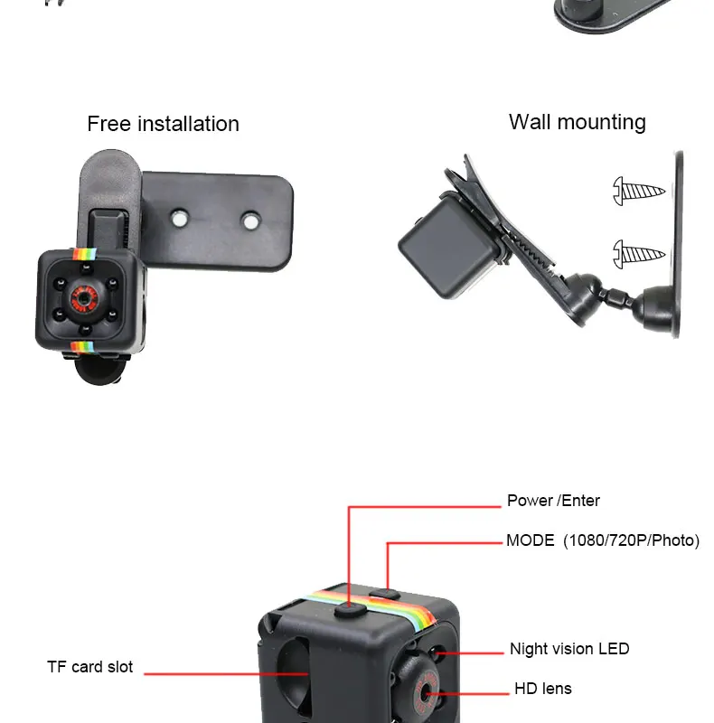 

SQ11 Mini Camera HD 1080P Outdoor Sensor Night Vision Camcorder Motion DVR Micro Camera Sport DV Video small Camera cam