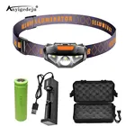 Миниатюрная головная лампа, 3 режима, водонепроницаемый светодиодный фонарик COB XPE, налобный фонарь, налобный фонарь с головной повязкой, работает от батареек AA 14500