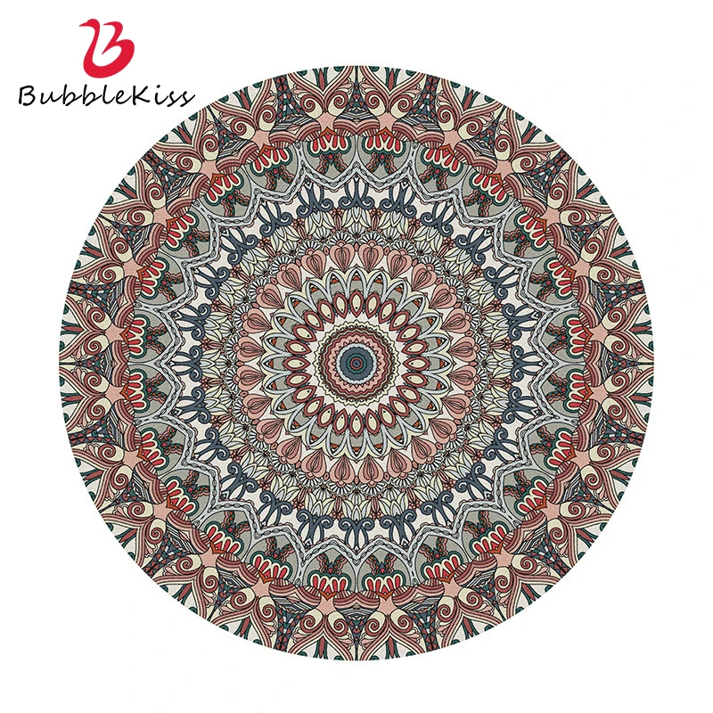 Винтажные круглые ковры из полиэстера Bubble Kiss для гостиной этнический богемный