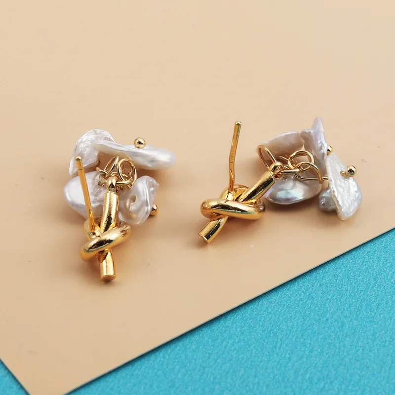 Женские серьги с жемчугом в стиле барокко|Серьги-подвески| |